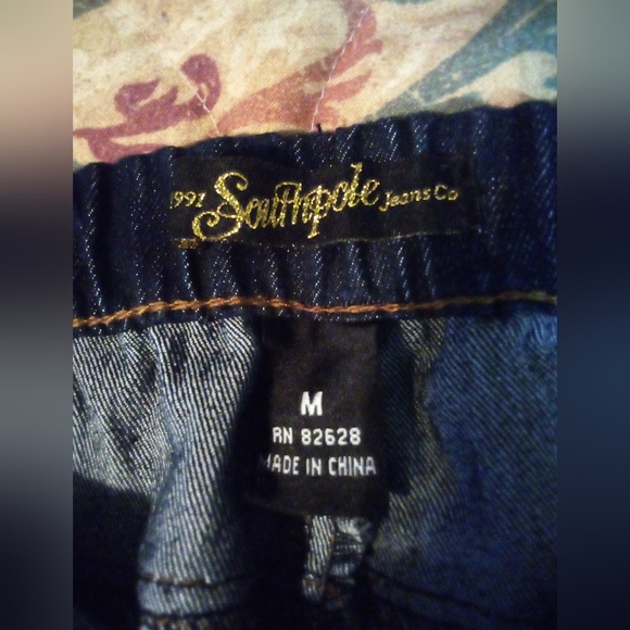 Southpole Distressed Style Designer Stretch Demin Jeans Pants Women's Sz M Blue - Picture 9 of 9